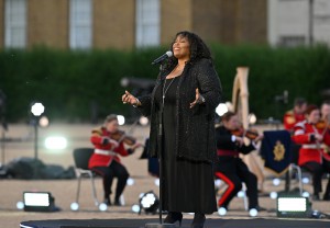 Ruby Turner performs at the recording of VJ Day Commemorations on Horseguards Parade on Wednesday 29 July 2020. Photo by Mark Allan/BBC